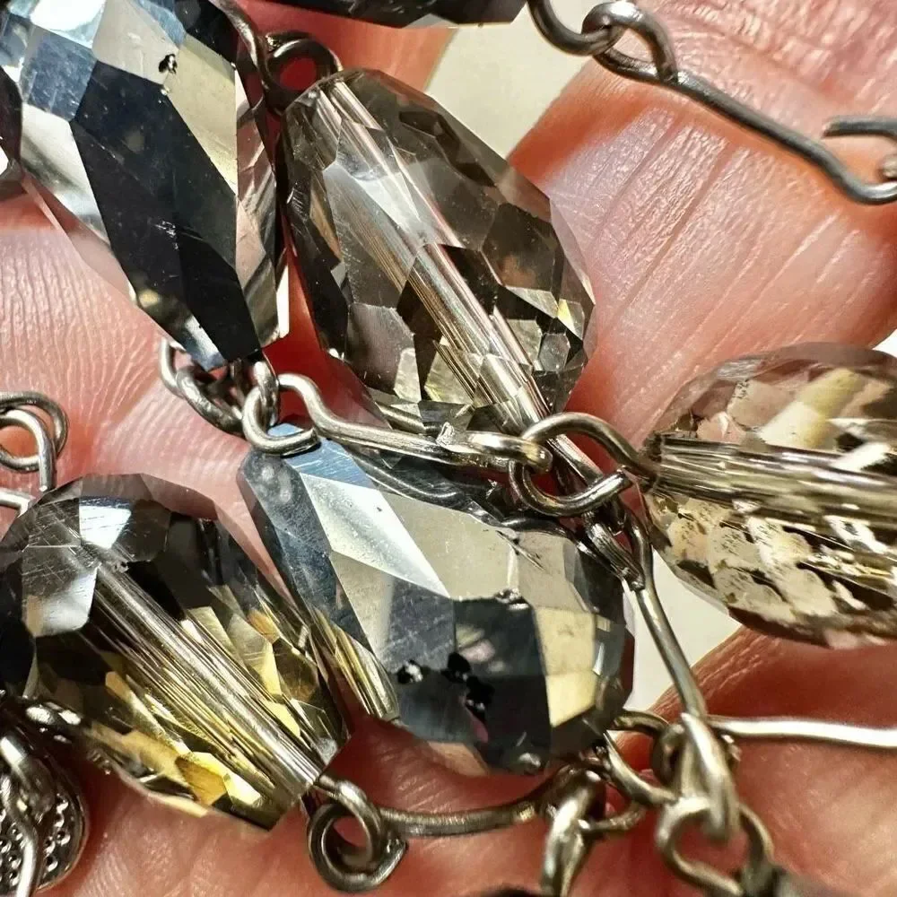 Jules silver beaded necklace